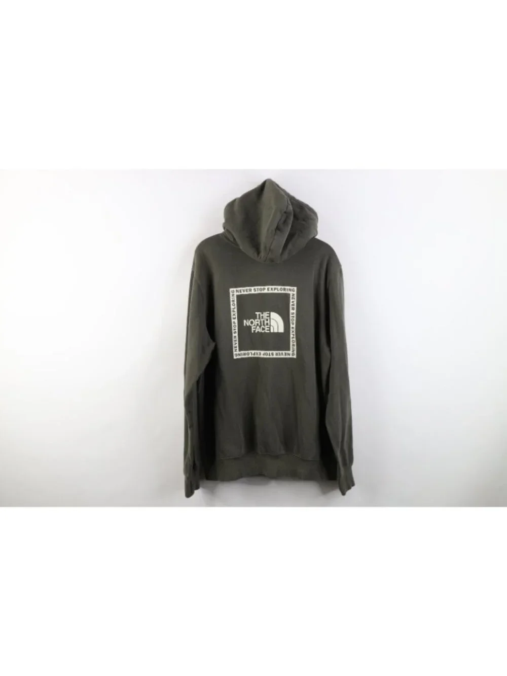 Vtg Y2K The North Face Mens Medium Faded Spell Out Box Logo Hoodie Sweatshirt